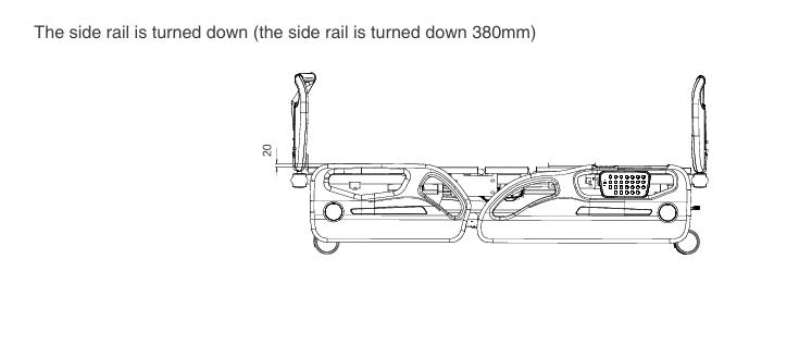 Schematic diagram of the side rails in the lowered position