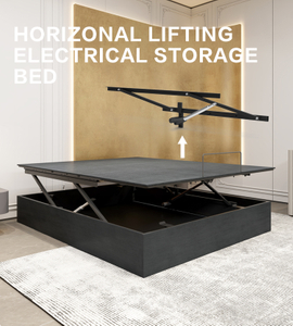 Smart Adjustable Electric Bed Frame with Intelligent Extra-Large Storage Design for Bedroom Wireless Smart Remote Control